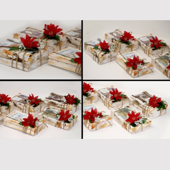 Rustic Christmas Holiday Floral Arrangement Centerpiece, Upcycled, Books, Shabby - Picture 6 of 10